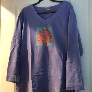 Fresh Produce cotton terrycloth V-neck top